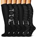 6 Pack Copper Compression Socks for Women and Men Circulation-Best Support for Medical,Running,Nursing,Athletic
