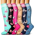 6 Pack Copper Compression Socks for Women and Men Circulation-Best Support for Medical,Running,Nursing,Athletic