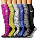 6 Pack Copper Compression Socks for Women and Men Circulation-Best Support for Medical,Running,Nursing,Athletic