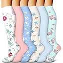6 Pack Copper Compression Socks for Women and Men Circulation-Best Support for Medical,Running,Nursing,Athletic