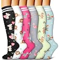 6 Pack Copper Compression Socks for Women and Men Circulation-Best Support for Medical,Running,Nursing,Athletic