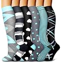 6 Pack Copper Compression Socks for Women and Men Circulation-Best Support for Medical,Running,Nursing,Athletic