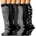 6 Pack Copper Compression Socks for Women and Men Circulation-Best Support for Medical,Running,Nursing,Athletic