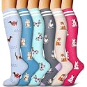 6 Pack Copper Compression Socks for Women and Men Circulation-Best Support for Medical,Running,Nursing,Athletic