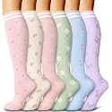 6 Pack Copper Compression Socks for Women and Men Circulation-Best Support for Medical,Running,Nursing,Athletic
