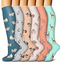 6 Pack Copper Compression Socks for Women and Men Circulation-Best Support for Medical,Running,Nursing,Athletic