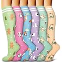 6 Pack Copper Compression Socks for Women and Men Circulation-Best Support for Medical,Running,Nursing,Athletic
