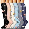 6 Pack Copper Compression Socks for Women and Men Circulation-Best Support for Medical,Running,Nursing,Athletic
