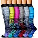 6 Pack Copper Compression Socks for Women and Men Circulation-Best Support for Medical,Running,Nursing,Athletic