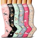 6 Pack Copper Compression Socks for Women and Men Circulation-Best Support for Medical,Running,Nursing,Athletic
