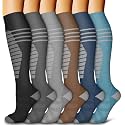 6 Pack Copper Compression Socks for Women and Men Circulation-Best Support for Medical,Running,Nursing,Athletic