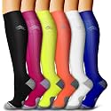 6 Pack Copper Compression Socks for Women and Men Circulation-Best Support for Medical,Running,Nursing,Athletic