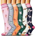 6 Pack Copper Compression Socks for Women and Men Circulation-Best Support for Medical,Running,Nursing,Athletic
