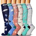 6 Pack Copper Compression Socks for Women and Men Circulation-Best Support for Medical,Running,Nursing,Athletic
