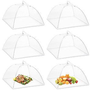 6 pack food serving tents 17 inch pop-up encrypted mesh food covers keep flies bugs mosquitoes away fine net screen umbrella for outdoors parties picnics bbqs reusable and collapsible