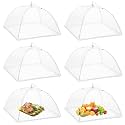 6 Pack Food Serving Tents 17 Inch Pop-Up Encrypted Mesh Food Covers, Keep Flies Bugs Mosquitoes Away, Fine Net Screen Umbrella for Outdoors, Parties Picnics, BBQs, Reusable and Collapsible