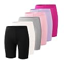 6-Pack Girls' Compression Spandex Shorts for 4-12Years | Athletic Wear for Gym, Dance, Yoga, Volleyball &amp; Bike Riding