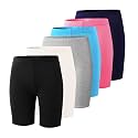 6-Pack Girls' Compression Spandex Shorts for 4-12Years | Athletic Wear for Gym, Dance, Yoga, Volleyball &amp; Bike Riding