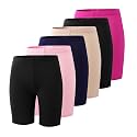 6-Pack Girls' Compression Spandex Shorts for 4-12Years | Athletic Wear for Gym, Dance, Yoga, Volleyball &amp; Bike Riding