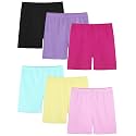 6 Pack Girls Bike Shorts Toddler Under Dress Cartwheel Shorts Dance Clothes