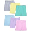 6 Pack Girls Bike Shorts Toddler Under Dress Cartwheel Shorts Dance Clothes