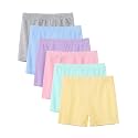 6 Pack Girls Bike Shorts Cotton Toddler