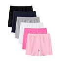 6 Pack Girls Bike Shorts Cotton Toddler