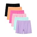 6 Pack Girls Bike Shorts Cotton Toddler