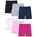 6 Pack Girls Bike Shorts Toddler Under Dress Cartwheel Shorts Dance Clothes