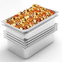Takywep 6 Pack Hotel Pans, 1/1 Full Size Stainless Steel Steam Table Hotel Pans 6 Inch Deep, Tray Sets Food Storage Container 20.9''L x 12.8''W
