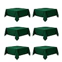 6-Pack Hunter Green Tablecloths for Square Tables, 70 x 70 Inches