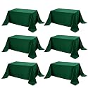 6-Pack Hunter Green Tablecloths for Rectangle Tables, 90 x 156 in