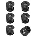 M METERXITY 6-Pack Inserts for Round Tubes with M8 Thread, 1" (25mm) OD Plastic Tube Insert for Chair/Table/Caster, Tubing End Cap Floor Protectors Metal Furniture Legs Glide Plug