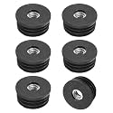 M METERXITY 6-Pack Inserts for Round Tubes with M8 Thread, 1.26" (32mm) OD Plastic Tube Insert for Chair/Table/Caster, Tubing End Cap Floor Protectors Metal Furniture Legs Glide Plug