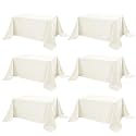 6-Pack Ivory Tablecloths for Rectangle Tables, 90 x 132 Inches