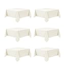 6-Pack Ivory Tablecloths for Square Tables, 54 x 54 Inches