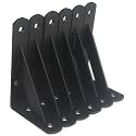 6 Pack L5 x H 3" Black Heavy Duty Shelf Brackets with Screws Metal Shelf Brackets Shelf Support Angle Brackets for Shelves L Brackets Heavy Duty Floating Shelf