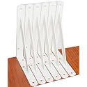 6 Pack L8 x H 6" White Heavy Duty Shelf Brackets with Screws Metal Shelf Brackets Shelf Support Angle Brackets for Shelves L Brackets Heavy Duty Floating Shelf