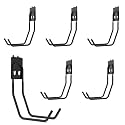 6-Pack Large Heavy Duty Pegboard Hooks - 66 lbs Capacity