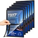 6-pack Magnetic Sign Holder, 11x17 Black Magnetic Paper Holder