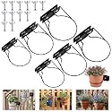 6 Pack Metal Railing Planter Holders, 3 Sizes for Balcony Pots