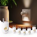 6-Pack Mini LED Plug-in Night Light, Auto On/Off with Dusk to Dawn Sensor, 2700K Warm White, 360° Adjustable Lighting for Bedroom, Bathroom, Hallway, Stairs, Kids Room