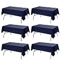 6-Pack Navy Blue Tablecloths for Rectangle Tables, 60 x 102 Inches