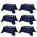 6-Pack Navy Blue Tablecloths for Rectangle Tables, 90 x 156 Inches