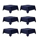 6-Pack Navy Blue Tablecloths for Square Tables, 54 x 54 Inches
