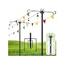 6 Pack Outdoor String Light Poles 10 ft with Detachable Side Crossbars