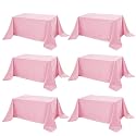 6-Pack Pink Tablecloths for Rectangle Tables, 90 x 156 Inches