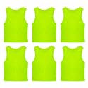 6 Pack Pinnies Team Practice Vests for Child Youth Teen Adult, Mesh Scrimmage Jersey for Soccer Football Basketball