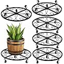 6 Pack Plant Caddy with Wheels 18 Inch Rolling Plant Stand for Large Plants Heavy Duty Plant Rollers Metal Plant Dolly Rustproof Planter Stand Wrought Iron Plant Stands Flower Cart Outdoor