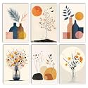 6 Pack Plants Geometric Paint by Numbers for Adults Beginner Minimalist Green Plants Oil Painting Kits on Canvas with Brushes Acrylic Painting DIY Paintwork Home Decor Gifts 8×11.8 Inch (Frameless)